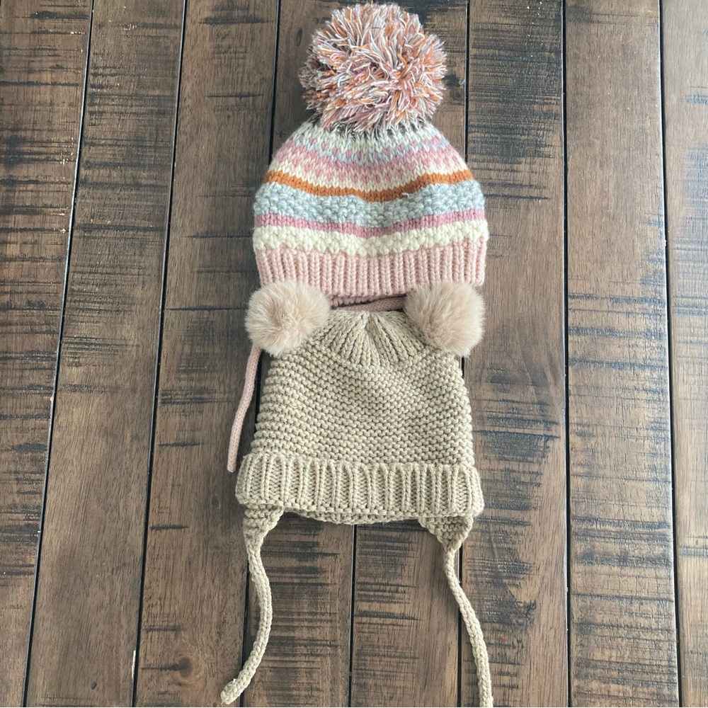 Two ZARA baby knitted beanies